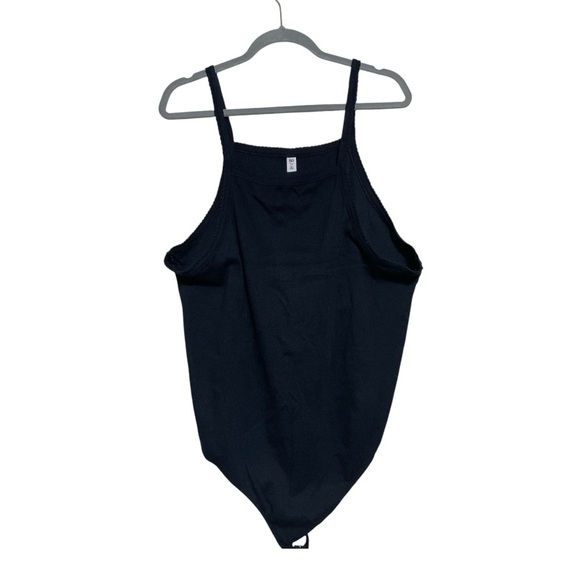 BP Black Cotton Thong Bodysuit with scalloped edges 3X - Picture 1 of 3